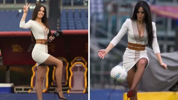 gder terter ter Glamorous DAZN Star Giusy Meloni Wows Fans With Touchline Keepy-Ups