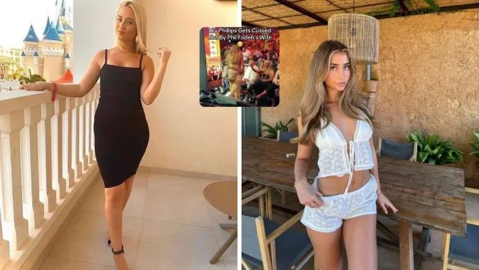 swe qwew ewq qweqw ewq Phil Foden's Wife Rebecca Cooke Keeps Model Lily Phillips Out of Husband's Selfie