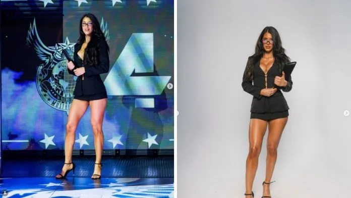 Adsız tasarım (57) Mila Moore Dazzles in Bold Suit as TNA Star Takes Over Social Media