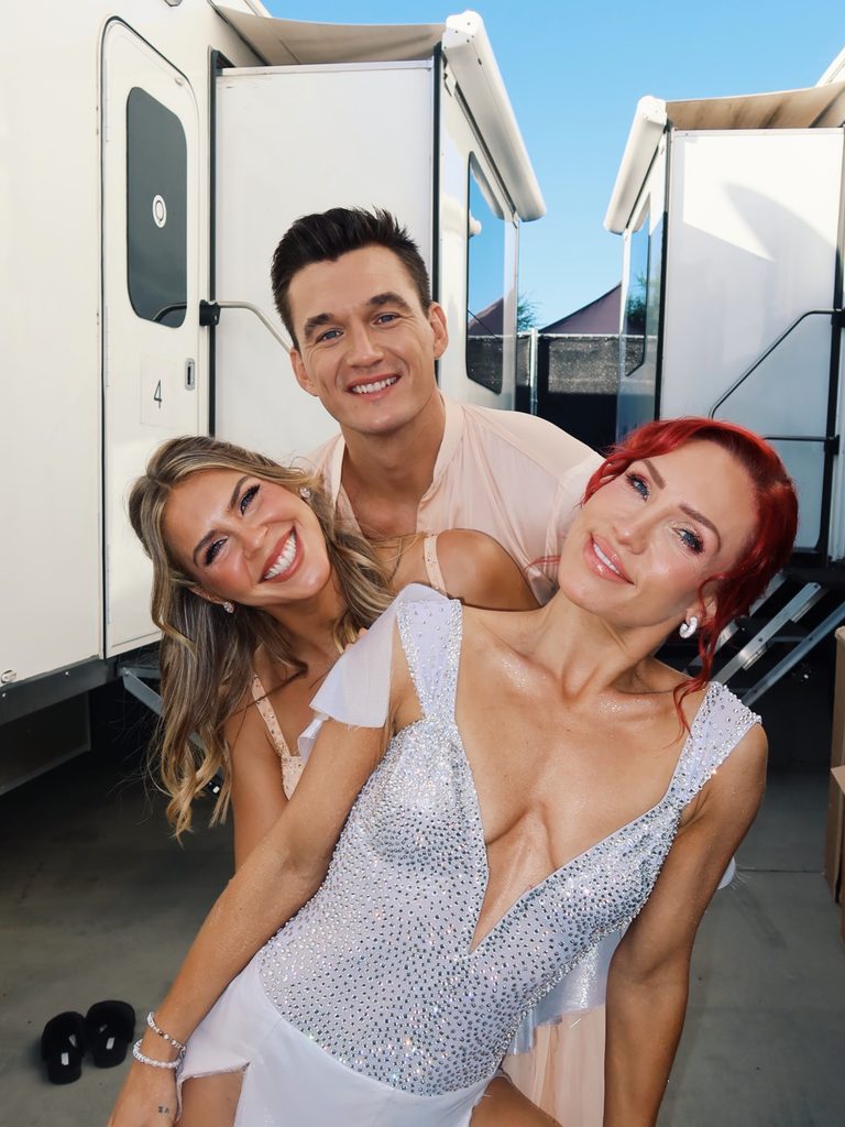 Tyler Cameron Reveals Fiancée Encourages Flirty Moves With DWTS Partner Sharna Burgess 1 Tyler Cameron said his new fiancée doesn’t mind him being touchy on the dance floor with his partner, Sharna Burgess